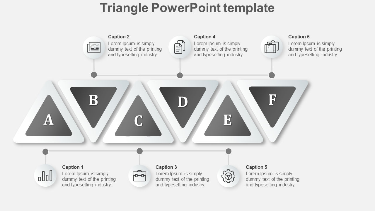 triangle powerpoint template-grey
